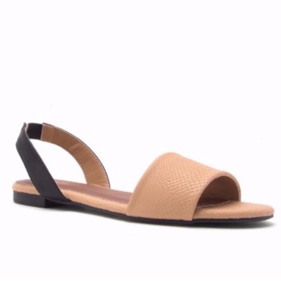 Toffee and Black Sling Back Sandals - Picture 2 of 2